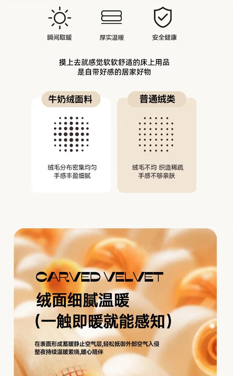 2025 new light luxury style high gram milk fleece 1.5m/1.8m bed four-piece printing warm bed sheet quilt cover.