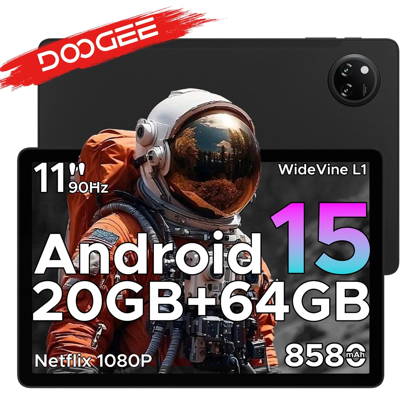 Doogee Tab A9+ Tablet Pc 11 Inch Android 15 20Gb Ram(4+16) 64Gb Rom 8580Mah Battery Dual Speakers Support Widevine L1 Tablet Pc.