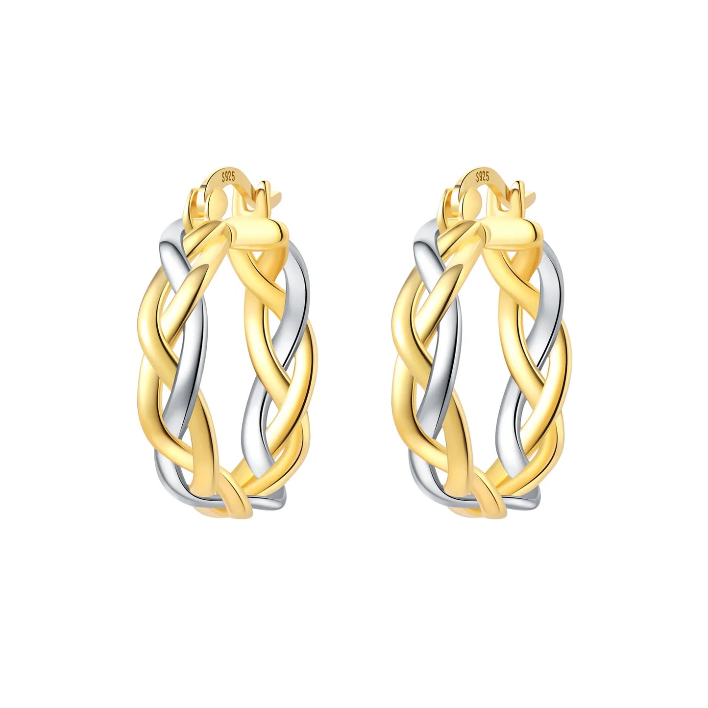 Original 2025 S925 Sterling Silver Zircon 18K Gold Lining Vintage Hoop Earrings for Women Birthday Party Wedding Gift Jewellery