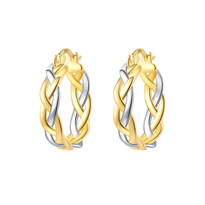 Original 2025 S925 Sterling Silver Zircon 18K Gold Lining Vintage Hoop Earrings for Women Birthday Party Wedding Gift Jewellery