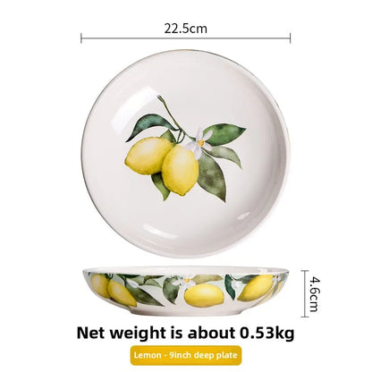 Creative Lemon Plate Ceramic Fruit Dish Ins Style Home Dining Thai Restaurant Tableware.