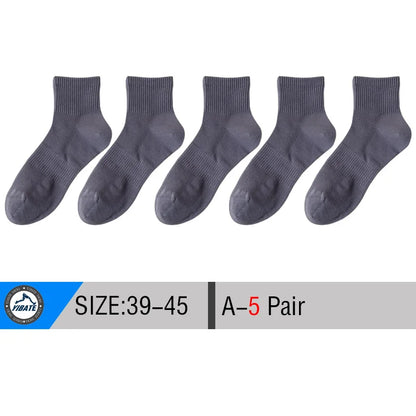5/10 Pair Men's  Cotton Socks High Quality Breathable Mesh Socks Durable Solid Color Casual Socks Fashion Dress Socks Man.