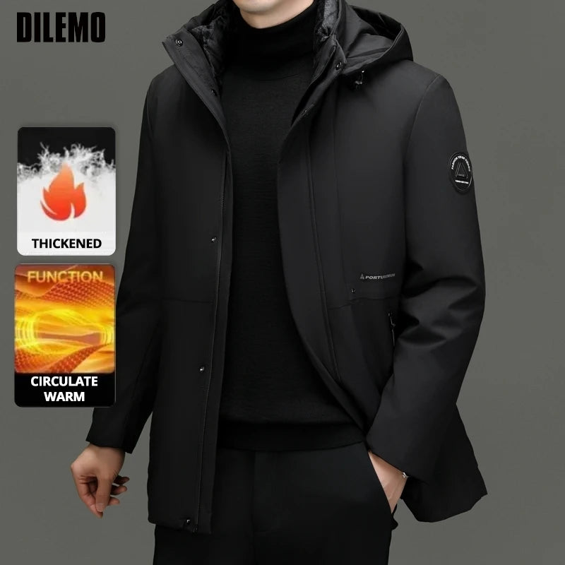 Top Grade Brand Casual Fashion Designer Warm Parka Coat Mens 2025 Newest Winter Jacket Quilted Windbreaker  Mens Clothes.