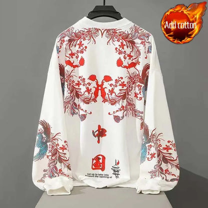 Chinese Style Essentials Hoodies Woman Winter Tops Coquette Star Clothes Autumn Pulovers Hooded Sweatshirt Women Grunge Vintage