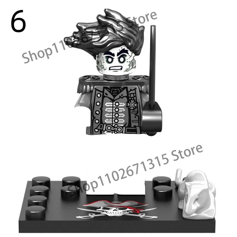 Movies Pirates Of The Caribbean Jack Sparrow Classic Movie Figures Head accessories Building Blocks Toys For Children