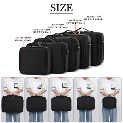 Three-layer Cosmetic Case Large Waterproof Oxford Cloth Manicure Makeup Toolbox,Travel Underwear Storage Box.