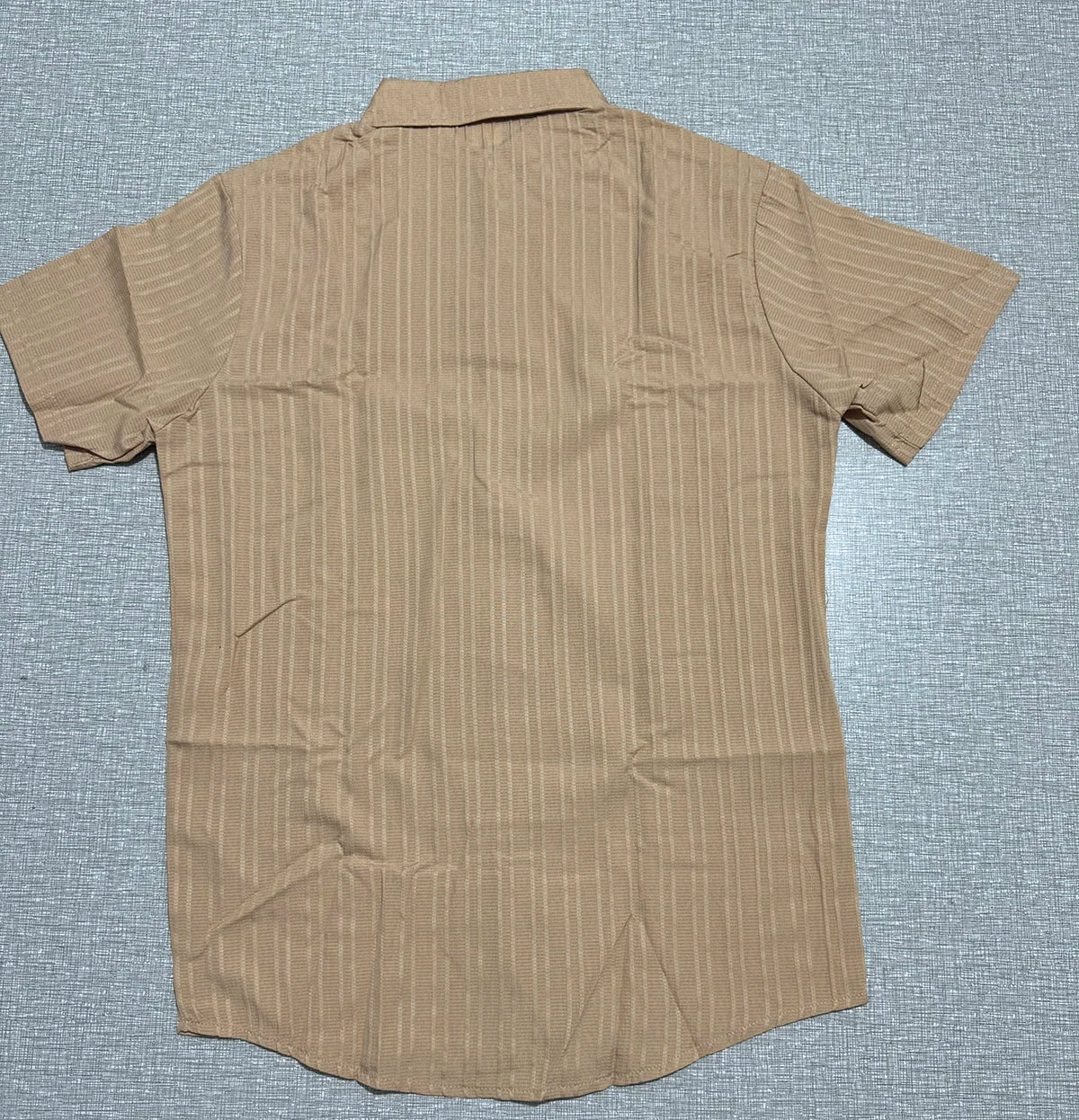 Lazy Street Style Vertical Stripe Slimming Shirt Shorts Two-piece Set No Need To Pair With Autumn Men's Thin Knit Sports Suit.