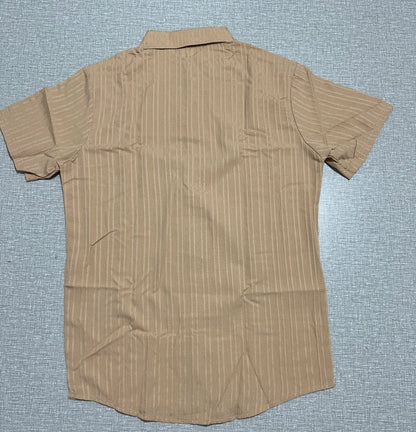 Lazy Street Style Vertical Stripe Slimming Shirt Shorts Two-piece Set No Need To Pair With Autumn Men's Thin Knit Sports Suit.