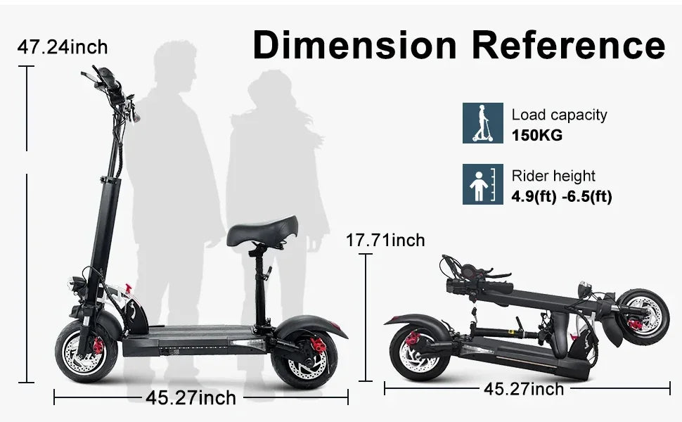 EMOKO HT-HVD-3 Electric Scooter 48v 15ah Battery Escooter Roller 48V 800W att Folding Electric Kick Scooter E-Scooter With Seat.