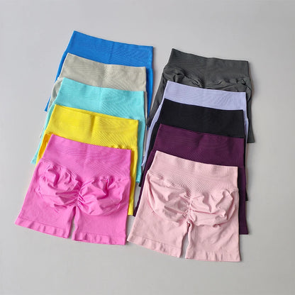 Peach Buttock Lifting Three-point Shorts Summer High Waisted Yoga Shorts Fashionable and Sexy Running Fitness Pants Solid Color.