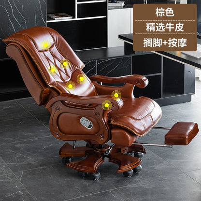 Business Leder Büro Computer Stuhl Liege Verstellbare Rückenlehne Executive Rotierenden Stuhl Massage Computer Büro Möbel