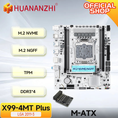 HUANANZHI X99 4MT plus LGA 2011-3 Xeon Motherboard - DDR3 Memory Support NVMe SATA for Gaming & Business Use with TPM2.0.
