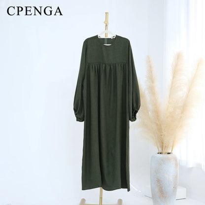 Modest Nursing Clothes for Muslim Women 2025 Elegant Arabic Muslim Dress Eid Dubai Plain Nursing Abaya Fashion Turkey Solid Robe.