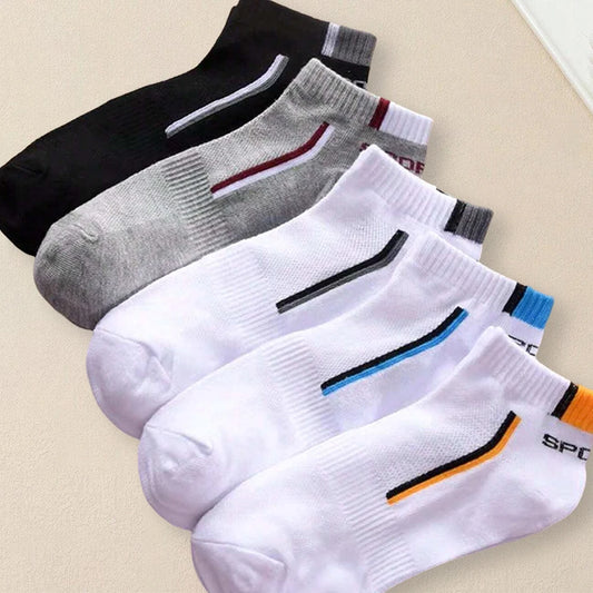5 Pairs Men Summer Socks Trendy Fashionable Simple Versatile Men Ankle Socks Comfortable Lightweight Breathable Casual Socks.