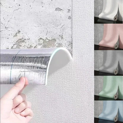 50cm Self-Adhesive Foam Wall Panel Wide 3D Linen PVC Texture Waterproof Soundproof Removable for Living Room Bedroom Home Decor