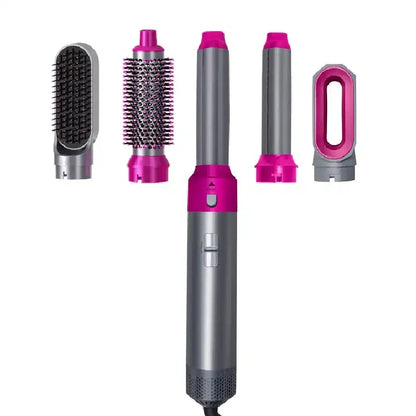 Hair Dryer 5-In-1 Electric Hair Comb Negative Ion Straight Curler Brush Blow Dryer Air Comb Removable Brush Kit Tool.