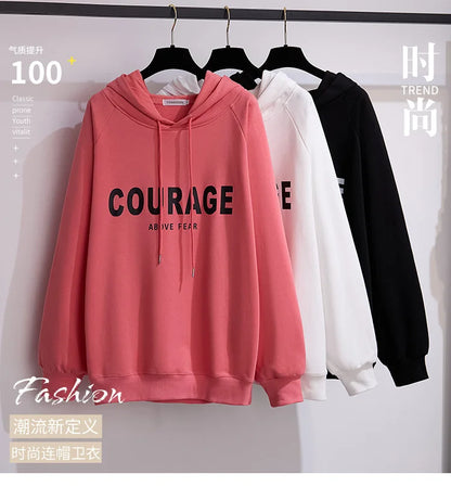 175 kg Plus Size Damen Büste 170 Frühling Herbst Lose Brief Kapuzenpullover Sweatshirt Schwarz Rot Weiß 4XL 5XL 6XL 7XL 8XL 9XL
