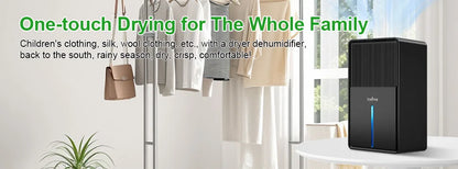 LOEFME 3000ml Electric Dehumidifier Large Air Dryer Drying Mode Mould Moisture Damp with Timer 800mL/Day for Home Bedroom Office.