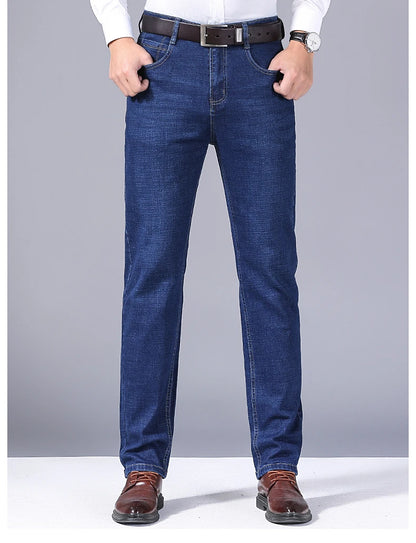 2025 frühling männer Jeans Hohe Qualität Klassischen Stil Business-Mode Schwarz Blau Slim-fit Denim Hosen Männliche Marke casual Hosen.