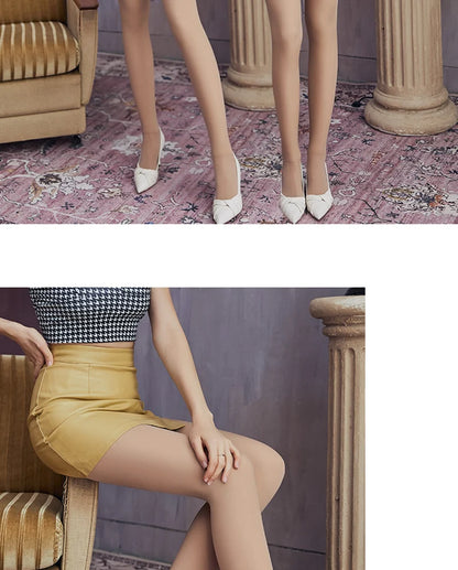 Winter Thermal Pantyhose Women Thicken Stockings Fake Translucent Pantyhose Fleece Lined Tights High Waist Elastic Wool Socks