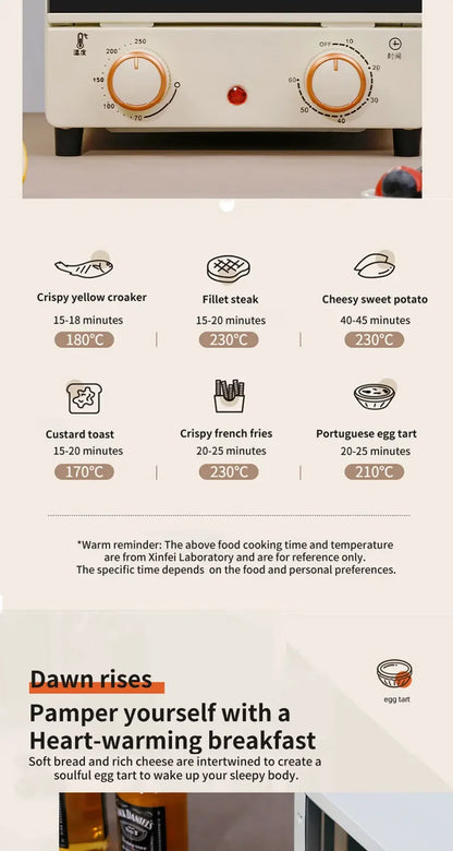 12L Large Capacity Electric Air Fryer Toaster Oven Mechanical Household Kitchen 360° Baking Convection Oven Oil-Free Deep Fryer.