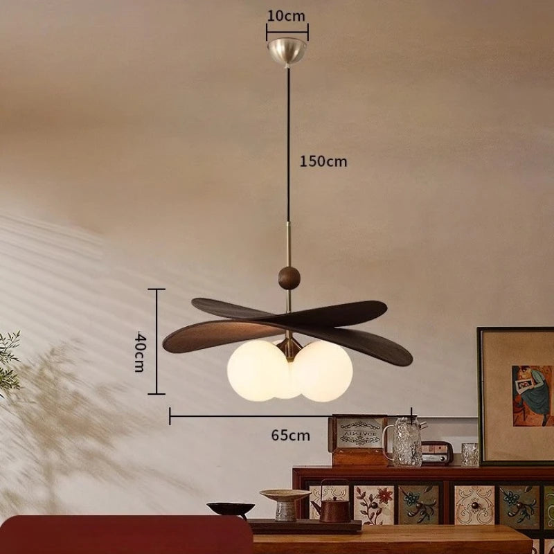 Wabi Sabi Hängeleuchte aus Korbgeflecht, Vintage-Glasblasen-Pendelleuchte für Esszimmer, Schlafzimmer, Wohnzimmer.