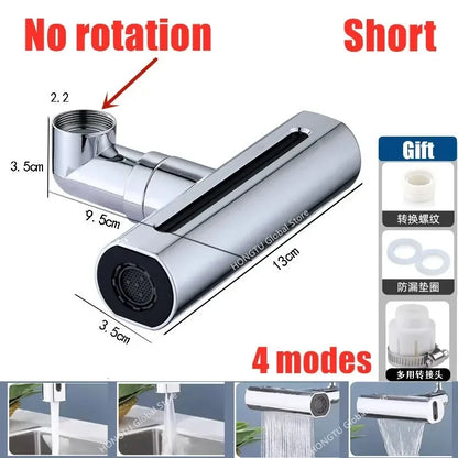 4 in 1 Kitchen Faucet Sprayer Anti-splash Pressurized Bubbler Multi Functional 360 ° Rotation Waterfall Faucet Home Accessories