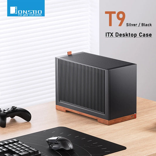 Jonsbo T9 Aluminum Alloy ITX Chassis Computer Desktop Host Shell Type-C 11L Small PC Case With PCIE 4.0 GPU Adapter Cable.