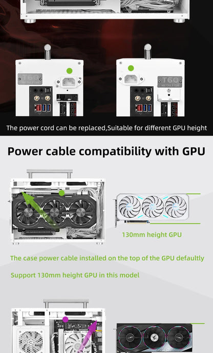 METALFISH T60 Mini ITX Black Case 9L With Acrylic Or Mesh Side Panel and Portable Handle Support SFX PSU/300mm GPU/2*120mm Fan.