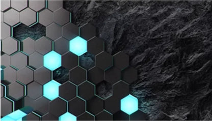 Custom Technology oriented KTV wallpaper private rooms 3D concave hexagonal wall panels e-sports room geometric home decoration
