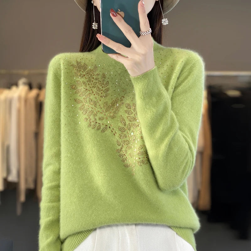 Frauen Pullover Dicke Warme Herbst Winter Mock Neck Mode Pullover Langarm Grundlegende Jumper Stricken Bodenbildung Shirt Koreanische Pullover.