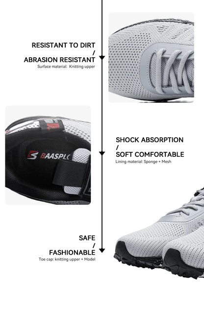 Men's Running Shoes Baasploa Male Sneakers Shoes Breathable Mesh Outdoor Grass Walking Gym Shoes For Men Plus Size 41-50.