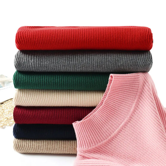 ZJAISS 2025 Herbst Winter Langarm Gestrickte Pullover Rollkragen Rippen Schlanke Frauen Pullover Weiche Warme Neue Jumper Pullover