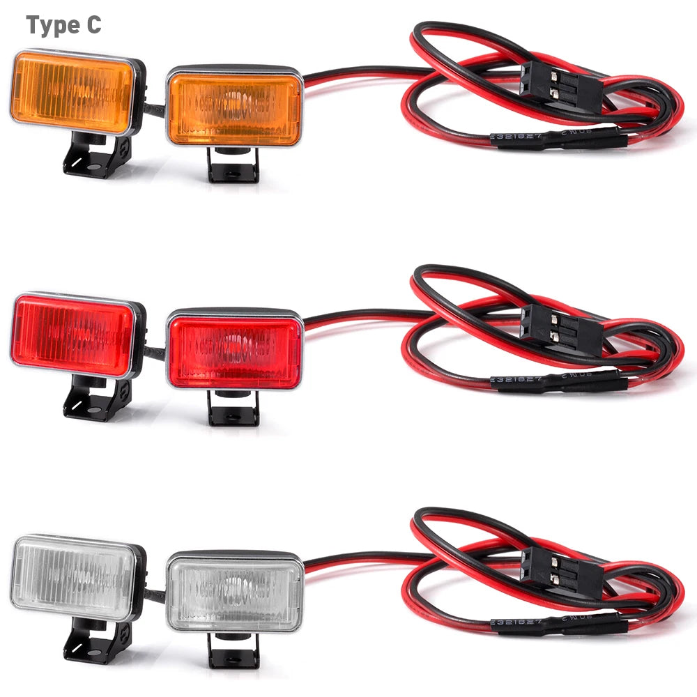 AXSPEED 1Set LED Lights Headlights Spotlight for TRX-4 TRX-6 Axial SCX10 90046 Wraith 1/10 RC Car Decoration Parts Accessories.