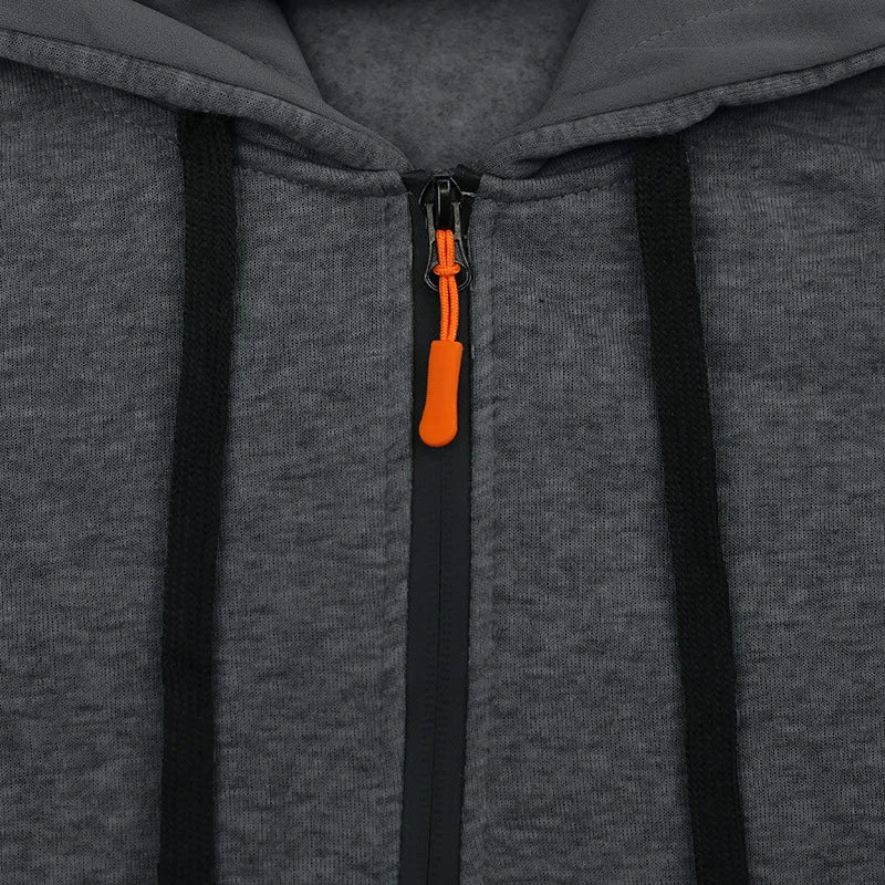 Pullover Hoodie Set Reißverschluss Multi-Pocket Pullover Herren Sport Casual Top Zweiteiliges Set.