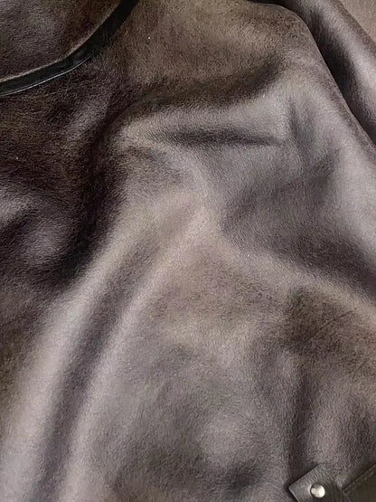 Frau dicke warme doppelseitige Faux Shear ling Jacke Herbst Winter neue Revers Langarm Gürtel Saum Reiß verschluss weibliche Oberbekleidung