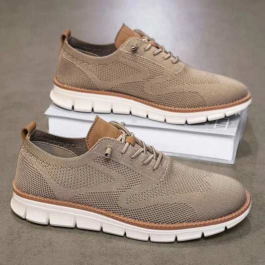 Herren-Freizeitschuhe, klassische, atmungsaktive Brogue-Flats, dämpfende Farbblock-Design-Kleiderschuhe, vielseitige Turnschuhe, leicht