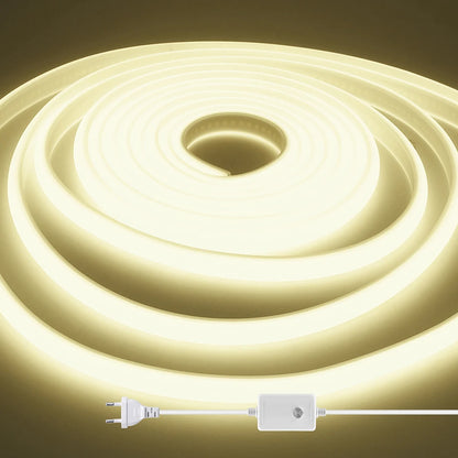 Dimmable COB LED Neon Light Strip 220V Dimmer Power Kit Waterproof 10 Colors 5m 10m 20m 30m 0.5m 288LEDs/m Flex Tube Lamp Decor