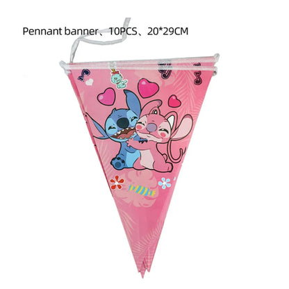 Disney Rosa Stich Geburtstag Party Dekorationen Mädchen Einweg Geschirr Ballon Kuchen Topper Tischdecken Liefert Baby Dusche.