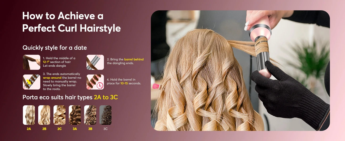 5 in 1 Hair Styler with Travel Bag Air Wrap 1200W Hair Dryer Straightening & Blow Dryer Brush for Multiple Styling Home Hotel