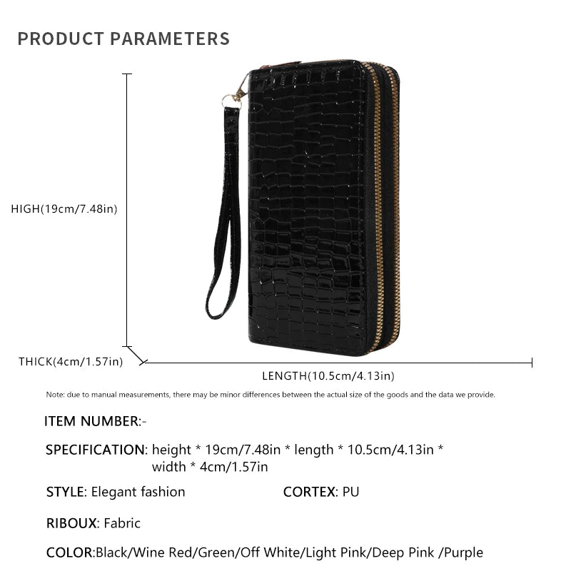 Chic Vintage Double Layer Clutch Wallet - Retro Zipper Coin Purse & Wristlet - Fashionable Womens Accessory with Secure Storage.