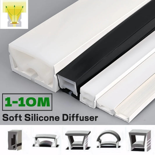 1M-10M Rimless LED Neon Rope Lamp Silicone Tube Diffuser Channel For WS2811 WS2812B Recessed Outdoor Ribbon Flexible Strip Light.