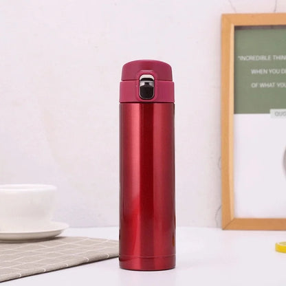 Students Go To School Thermos Cup Creative Bullet Cover Direct Drinking Water Cup Simple Solid Color Durable and Practical.