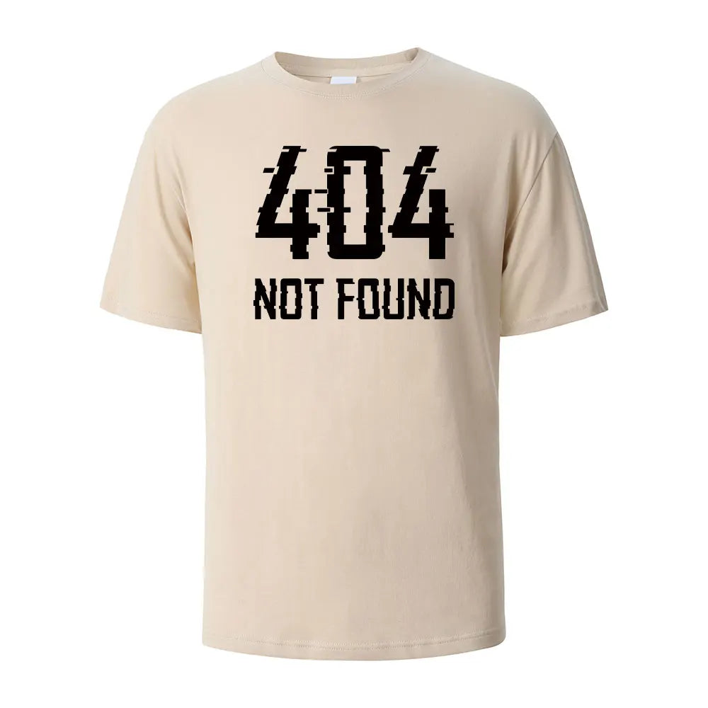 404Not Found Print T-Shirt Summer Tees For Men Women 100% Cotton O-neck Oversize Casual Short sleeved Tops.