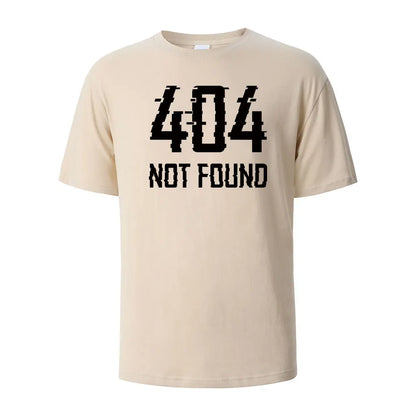 404Not Found Print T-Shirt Summer Tees For Men Women 100% Cotton O-neck Oversize Casual Short sleeved Tops.