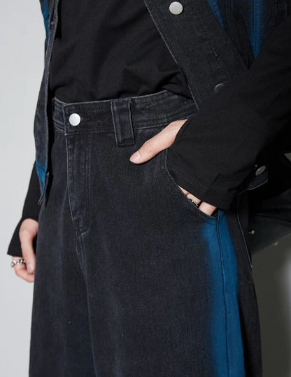 Denim Jacket T-shirts Pants Suits for Men No Logo Man Trousers Sets Luxury Summer Clothes Short Quarter Sleeve Outfits Tee Chic.