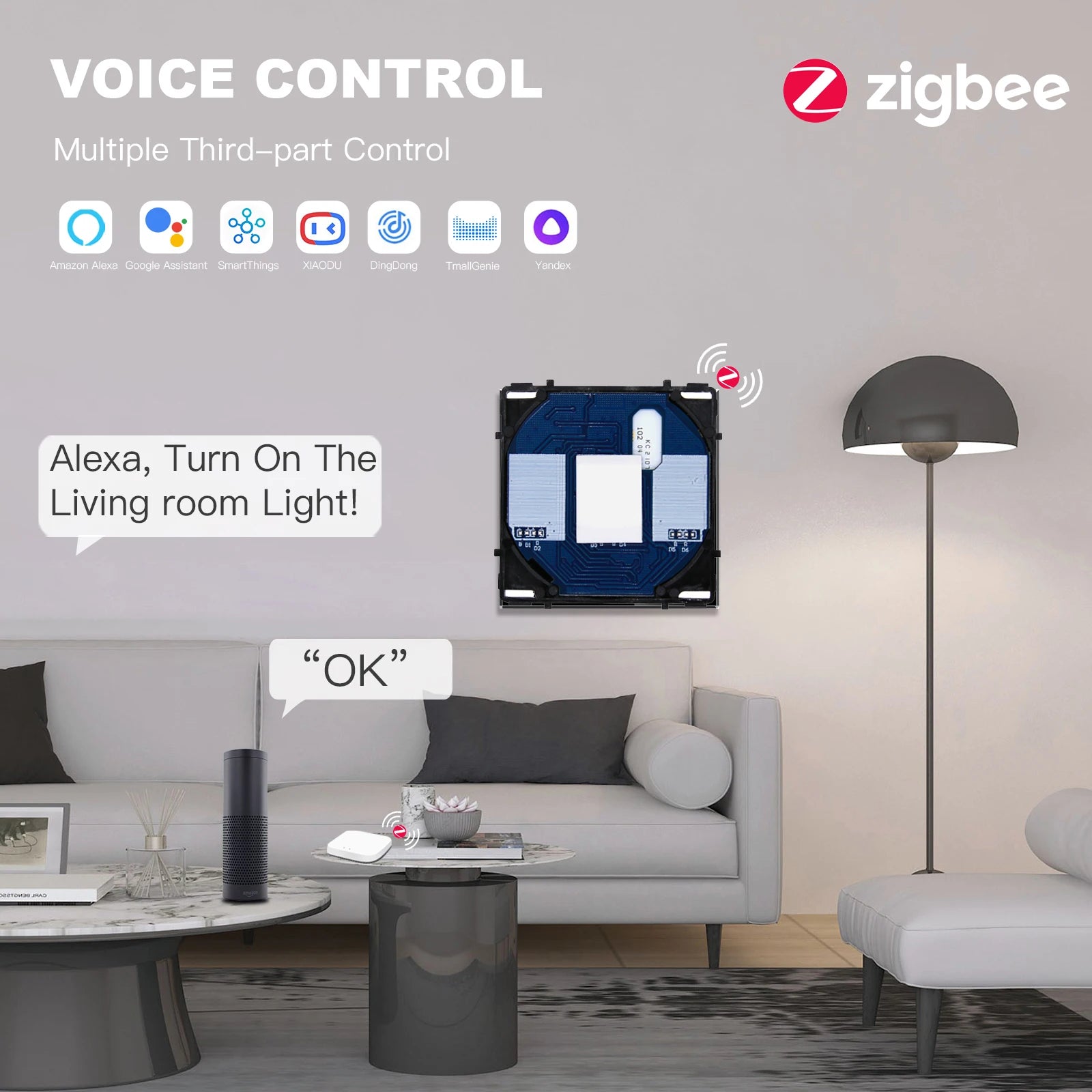 Bseed EU Standard Zigbee Lichtschalter Teile 1/2/3Gang Dimmer Vorhang Modul DIY Teil Tuya Smart Life Control Neutral Erforderlich.