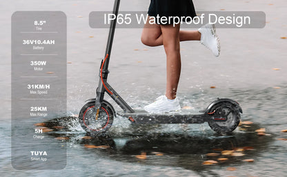AOVOPRO ES80 500W Electric Scooter for Adults 35KM Long Range 31KM/H Fast Speed Folding Electric Scooter 8.5 Inch Smart Escooter.