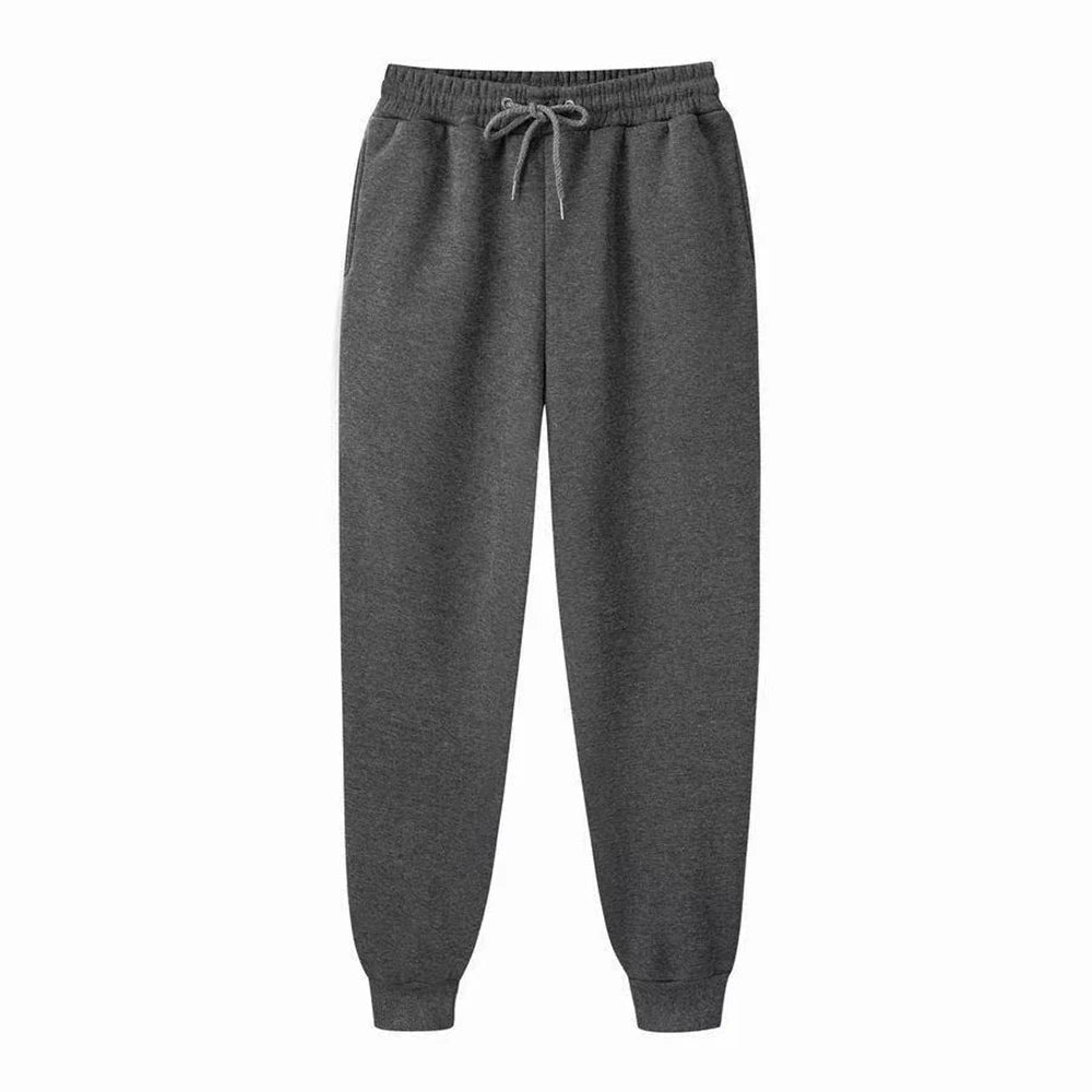 Mens Casual Pants Autumn Winter Fleece Sweatpants Men Running Jogger Sports Gym Trousers Fashion Solid Color Workout Long Pants.