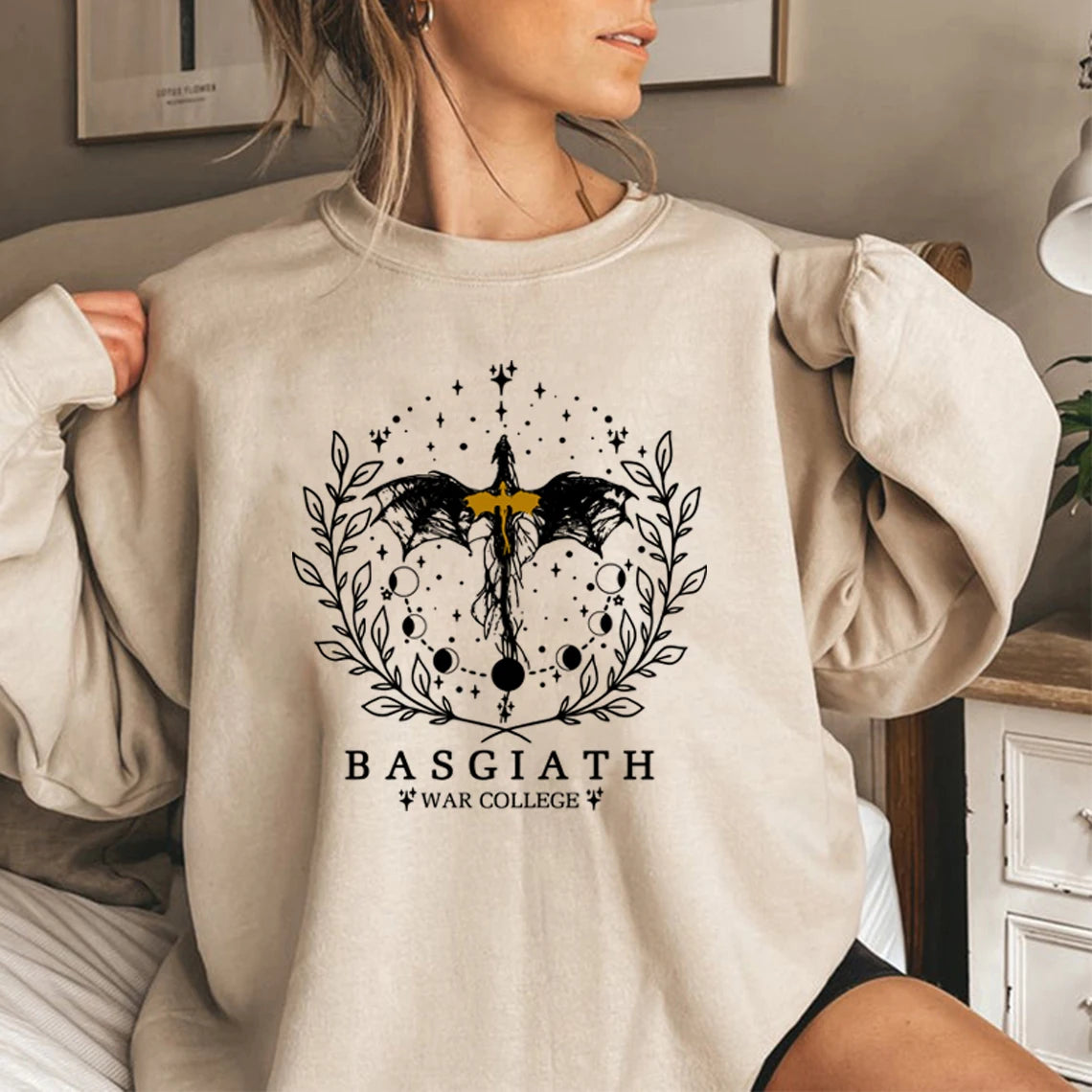 Fourth Wing Sweatshirt Basgiath War College Sweatshirt Women Graphic Hoodies Riders Quadrant Fantasy Reader Bookish Pullover Top.